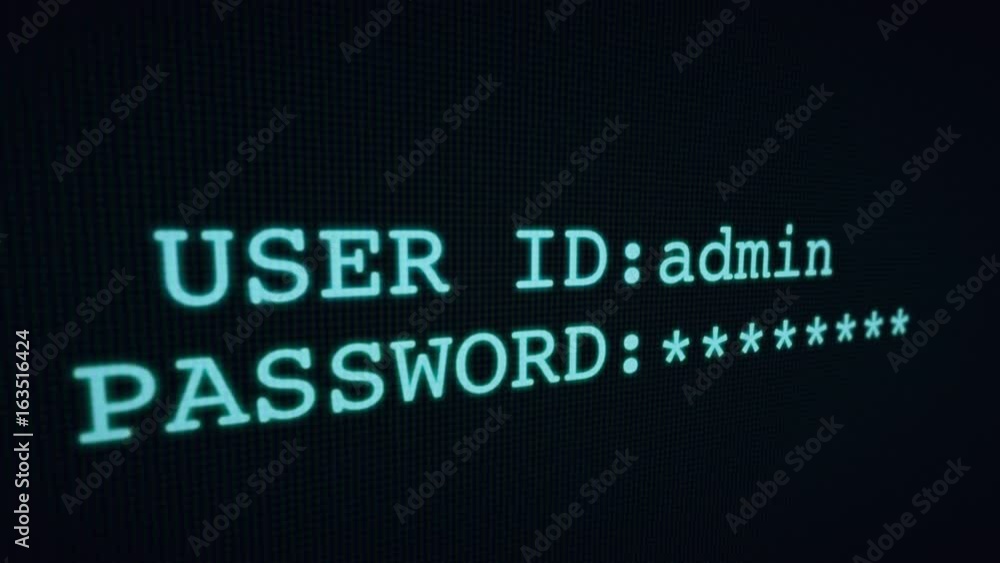 Computer user typing user ID and password on computer webpage or network. Computer user typing user ID and password on computer webpage or network.