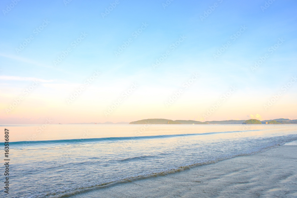 Tropical beach with sunset