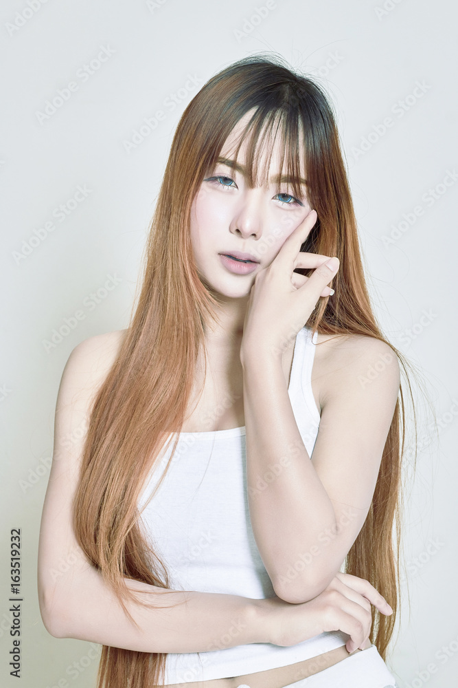 Fototapeta premium Portrait of Close up Asian woman