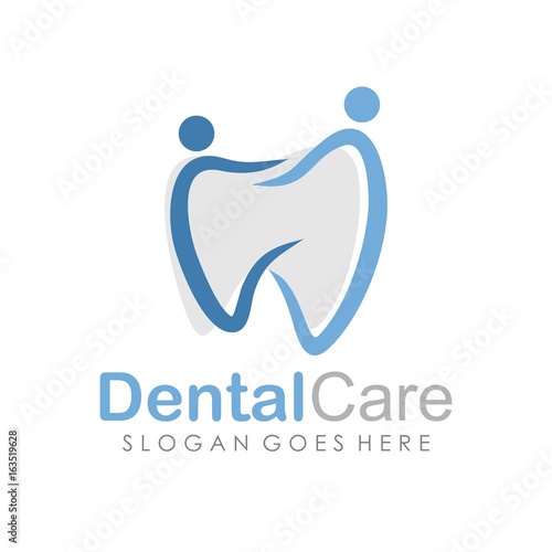 Dental care logo design template 