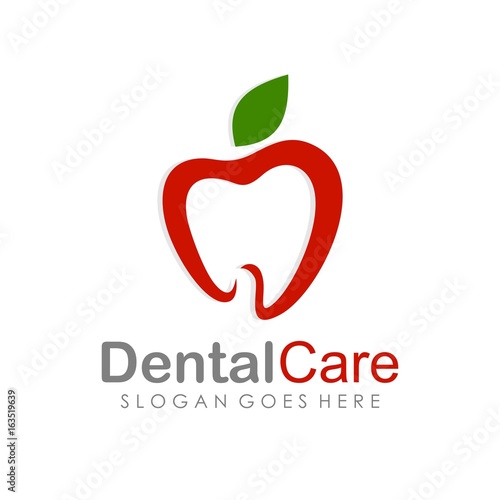 Dental care logo design template 