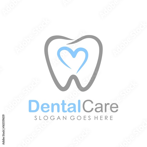 Dental care logo design template 