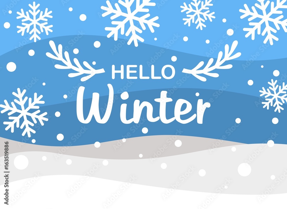 Winter illustration banner design