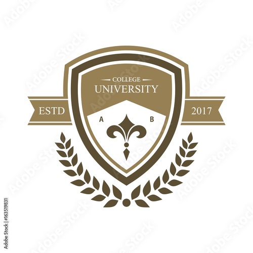 University campus logo design template