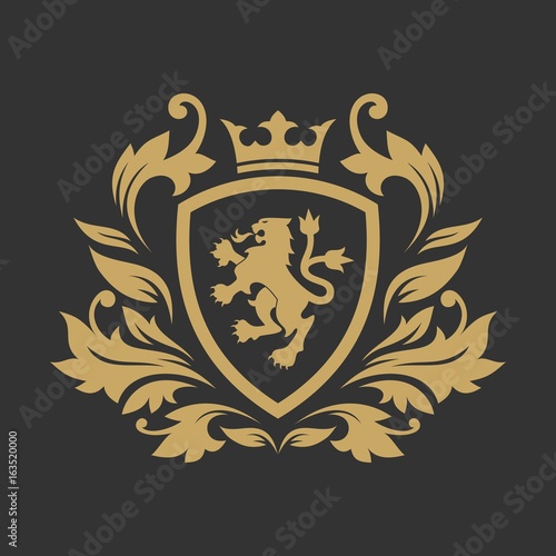 Royal luxury lion brand logo template