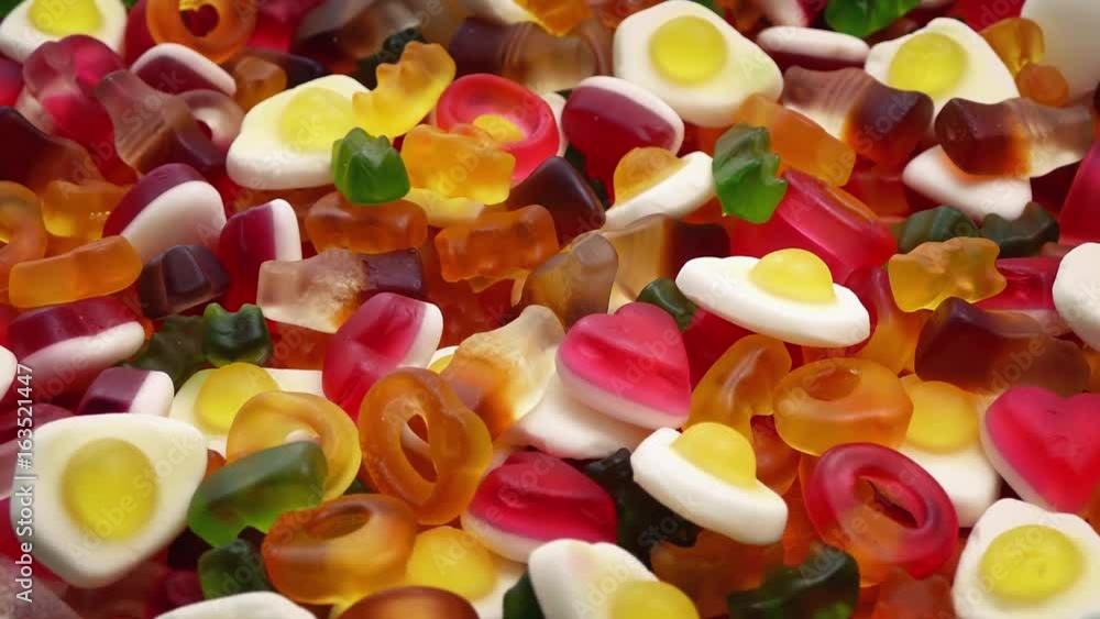 Bowl Of Mixed Chewy Candies Rotating Bowl Of Mixed Chewy Candies Rotating