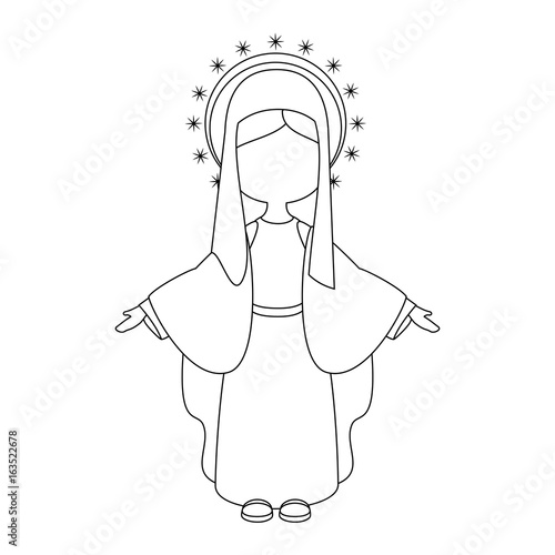 virgin mary icon over white background vector illustration