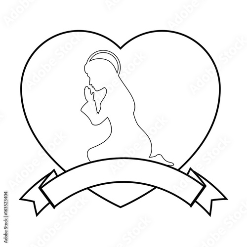 Virgin mary cartoon icon vector illustration graphic design