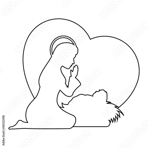 Virgin mary cartoon icon vector illustration graphic design