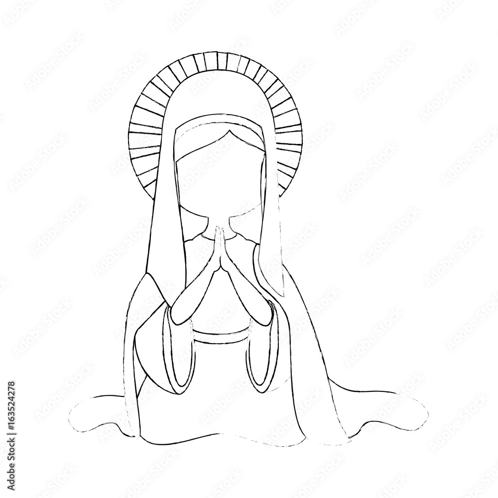 virgin mary icon over white background vector illustration virgin mary icon over white background vector illustration