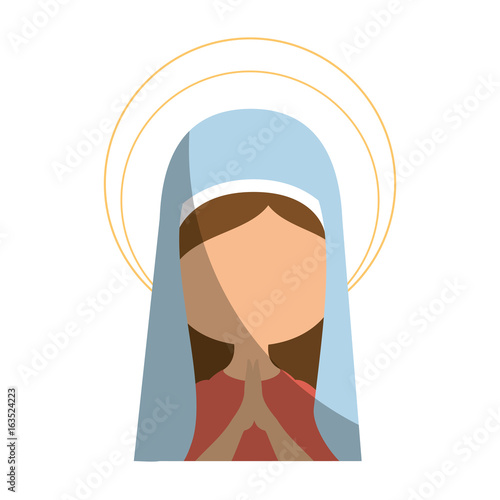 virgin mary icon over white background colorful design vector illustration