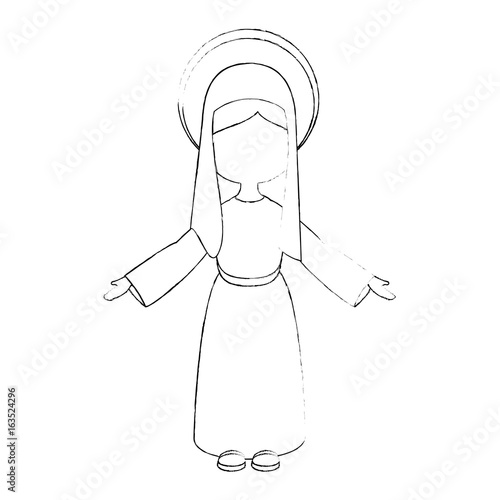 virgin mary icon over white background vector illustration