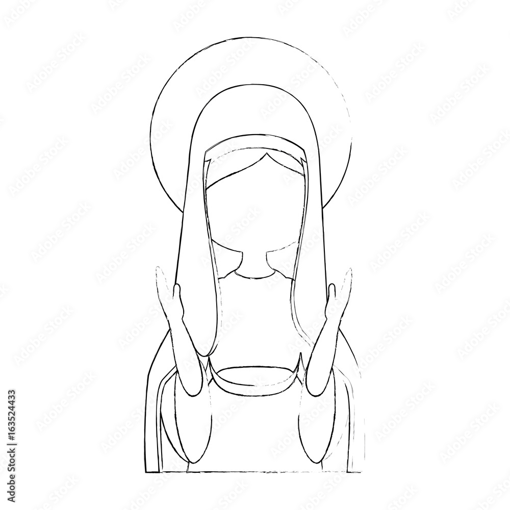 virgin mary icon over white background vector illustration virgin mary icon over white background vector illustration