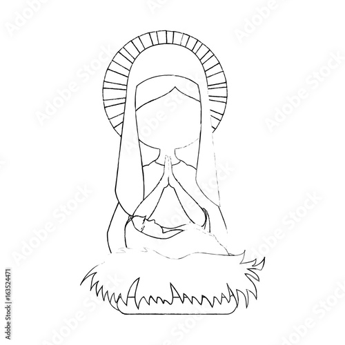 virgin mary icon over white background vector illustration