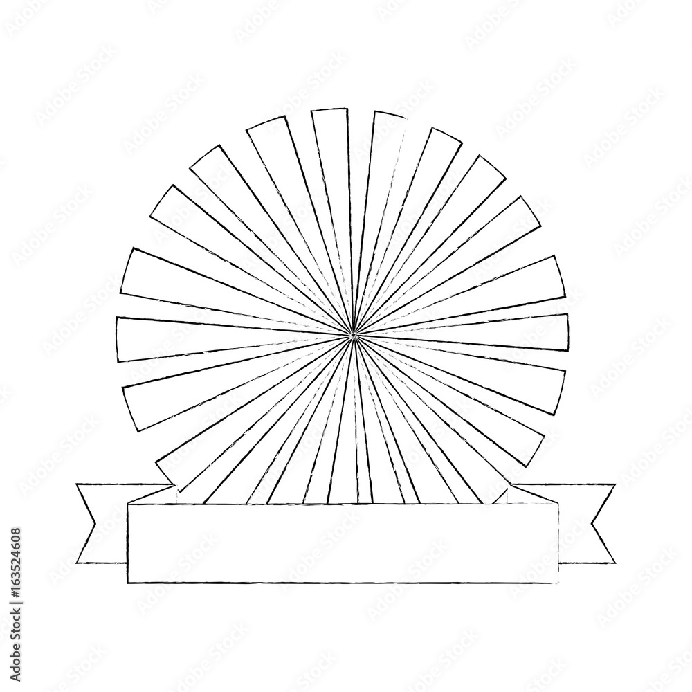 frame with decorative ribbon icon over white background vector illustration