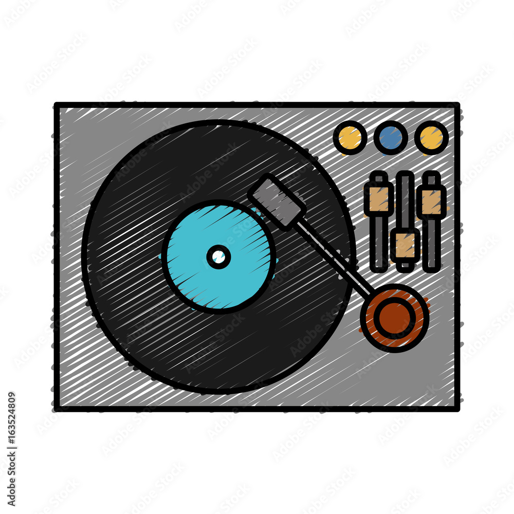 dj turntable icon over white background vector illustration dj turntable icon over white background vector illustration