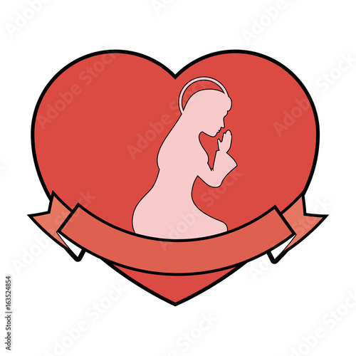 Virgin mary cartoon icon vector illustration graphic design