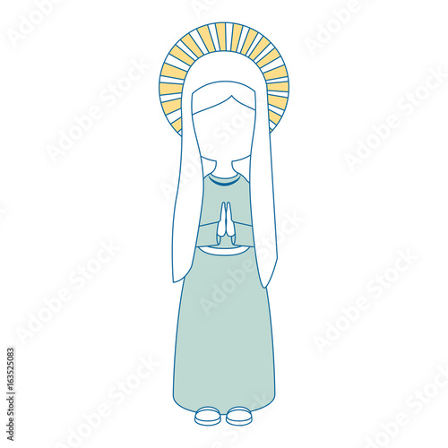 Virgin mary cartoon icon vector illustration graphic design