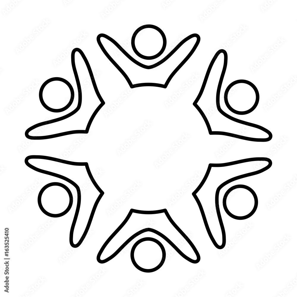 Abstract human figures in circle shape icon over white background vector illustration Abstract human figures in circle shape icon over white background vector illustration