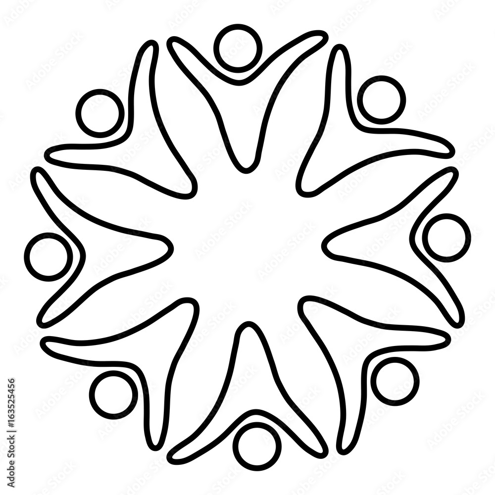 Abstract human figures in circle shape icon over white background vector illustration Abstract human figures in circle shape icon over white background vector illustration
