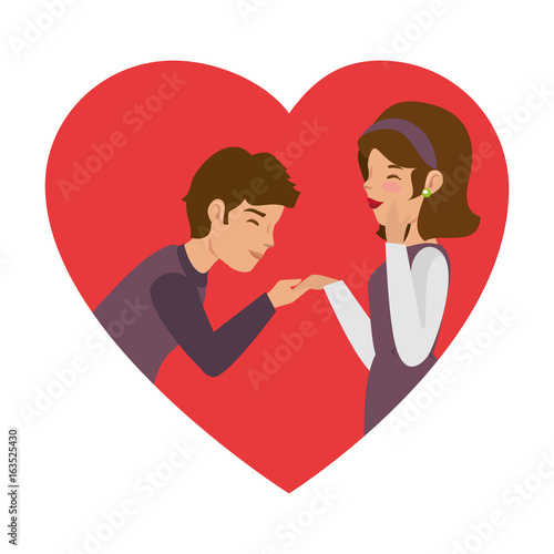 Beautiful and romantic couple icon vector illustration graphic design © Gstudio