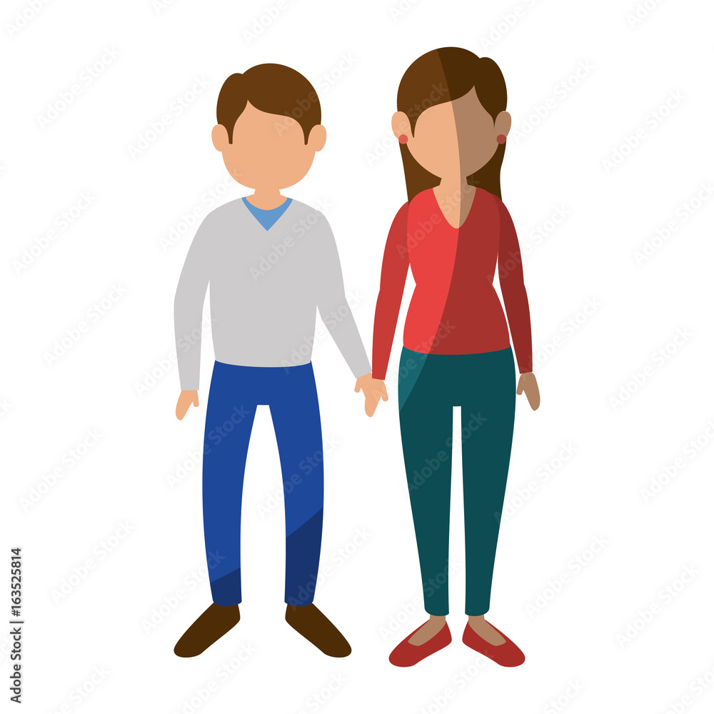 Obraz premium Beautiful and romantic couple icon vector illustration graphic design