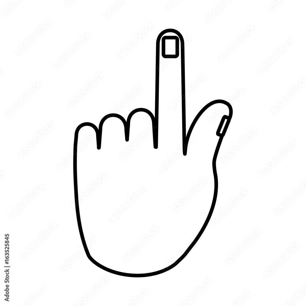 Hand pointing icon over white background vector illustration Hand pointing icon over white background vector illustration