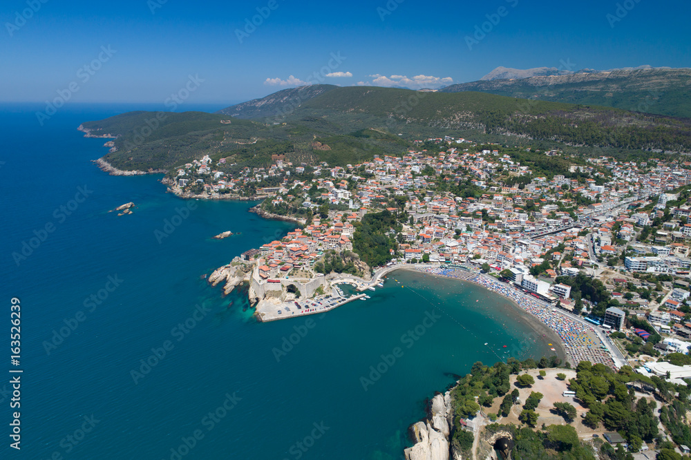 Fototapeta premium Aerial view of the old city of Ulcin