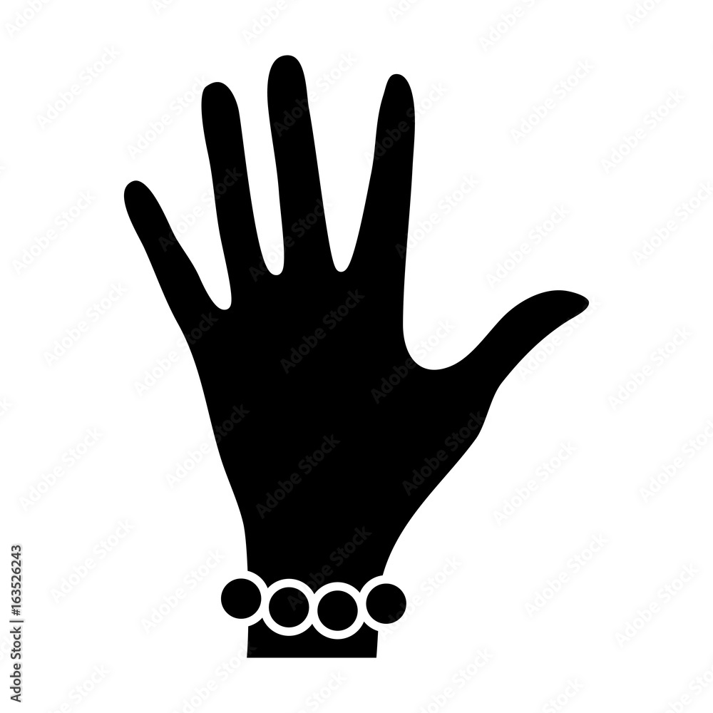 Hand with a bracelet icon over white background vector illustration Hand with a bracelet icon over white background vector illustration
