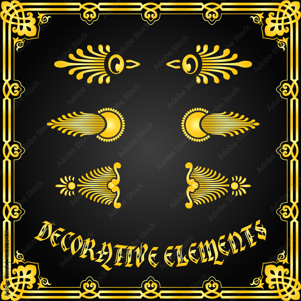 Fototapeta premium Decorative floral design elements and vector ornaments