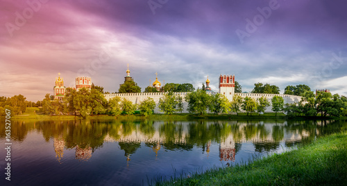 Panorama of Novodevichy Convent, Moscow, Russia. UNESCO world heritage site.