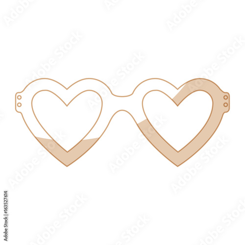 glasses in heart shape icon over white background vector illustration