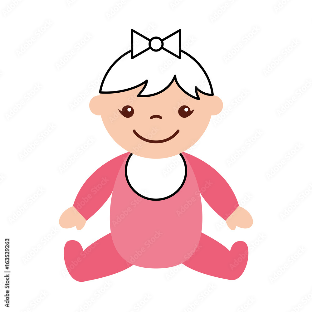 cute girl baby avatar character vector illustration design cute girl baby avatar character vector illustration design