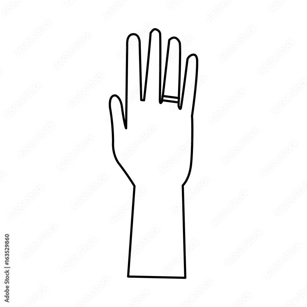 hand open showing finger part icon hand open showing finger part icon