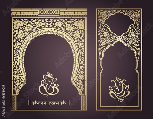 Ganesha, Aum, Hindu wedding card, Diwali, India