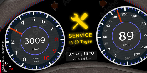 ps_7 ProgrammingScreen - Kombiinstrument mit der Serviceanzeige - Servicetermin: Service in 30 Tagen - Inspektion - Werkstattbesuch - Mobilitätsgarantie - 2zu1 - g5281 photo