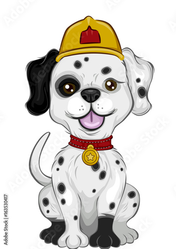 Dog Dalmatian Mascot Fire F...