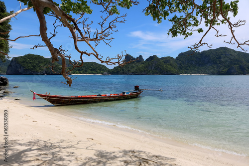 Long-tail boats trip around the archipelago island,Thailand. 