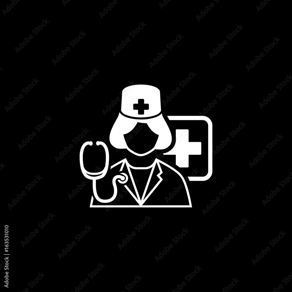 Doctor on Duty Icon. Flat Design. Doctor on Duty Icon. Flat Design.