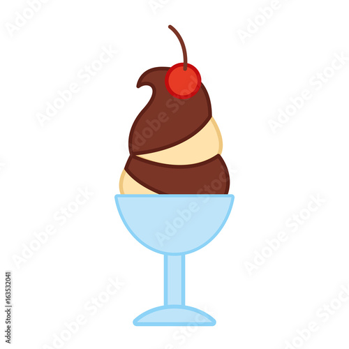delicious ice cream cup icon vector illustration design