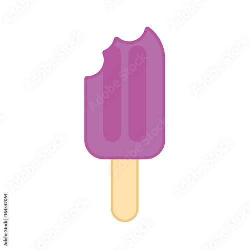 Delicious frozen palette with bite vector illustration design