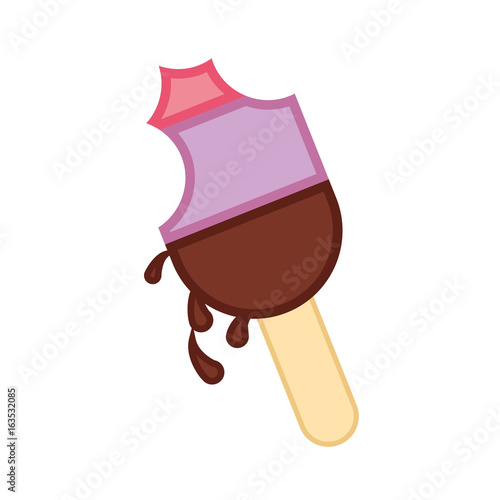 Delicious frozen palette with bite vector illustration design