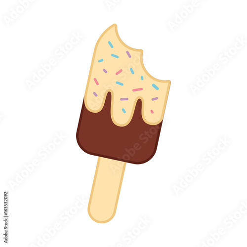 Delicious frozen palette with bite vector illustration design