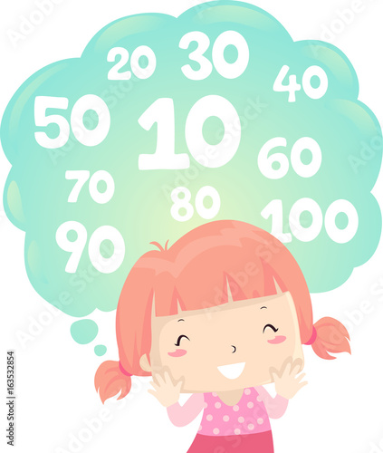 Kid Girl Math Counting By Ten