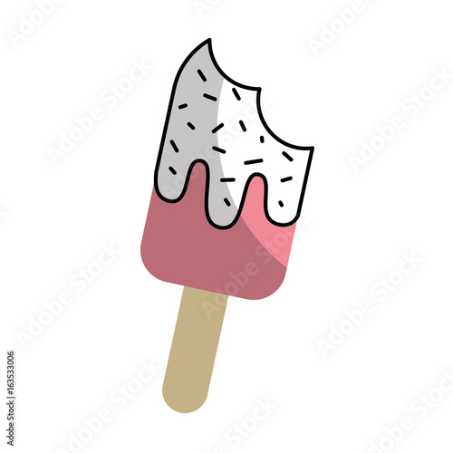 Delicious frozen palette with bite vector illustration design