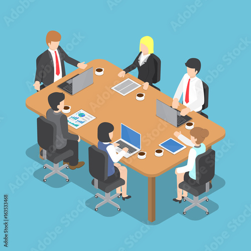 Isometric Business People Meeting
