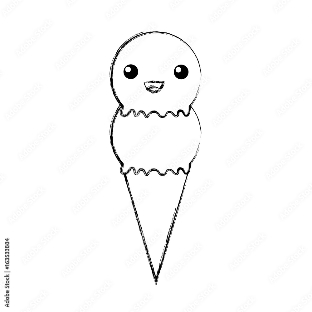 Delicious ice cream cone kawaii character vector illustration design Delicious ice cream cone kawaii character vector illustration design