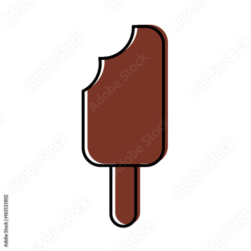 Delicious frozen palette with bite vector illustration design