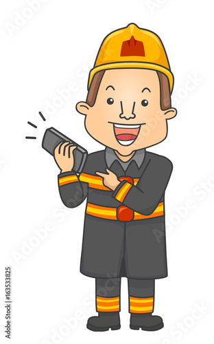 Man Fire Fighter Phone Call...