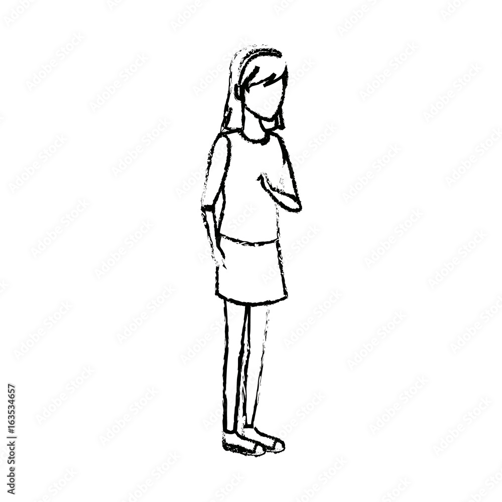 student girl teenager standing character person student girl teenager standing character person